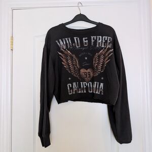 Hollister Cropped Wild And Free California Sweatshirt Size Small